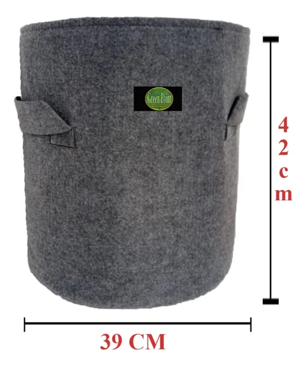 50 litros medidas Maceta Geotextil 50L GreenPoint – Extra Capacidad, Drenaje Superior y Resistencia