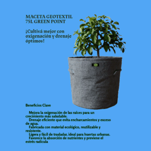 Maceta Geotextil 75L GreenPoint – Profunda, Resistente y Ecológica