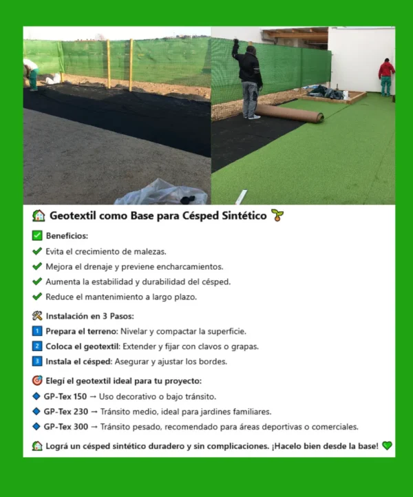 rollo geotextil 150g info2 Geotextil 150g/m² GreenPoint – Drenante, Antihierbas y Mulching