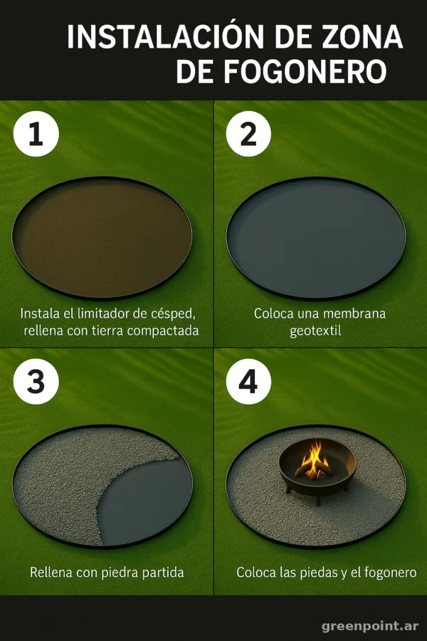 Infografía instalación paso a paso de fogonero