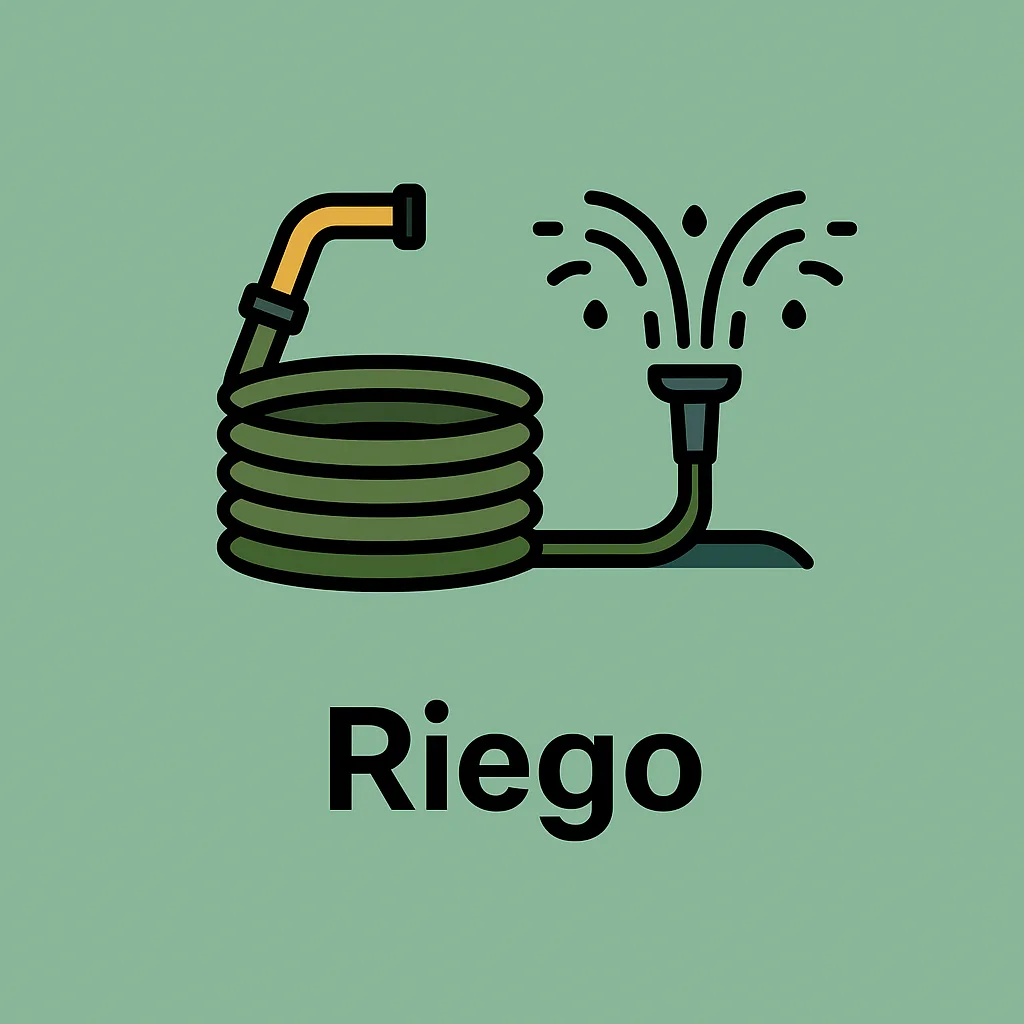 Icono de manguera y rociador para la categoría Riego