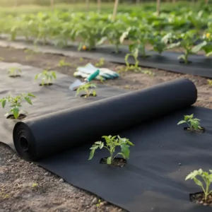 Geotextil 150 gramos aplicado como antihierbas en huerta y canteros