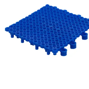 Piso rejilla encastrable drenante azul 13,3x13,3 cm para jardín patio o piscina