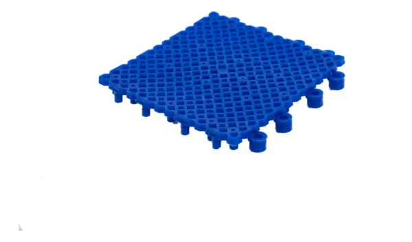 Piso rejilla encastrable drenante azul 13,3x13,3 cm para jardín patio o piscina