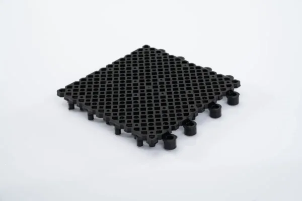 Piso rejilla encastrable drenante negro 13,3x13,3 cm para jardín patio o piscina