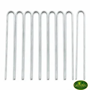Pack x10 estacas U zincadas de 18 cm y 4 mm para jardinería y geotextil